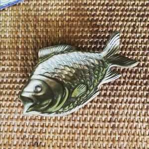 Vintage brass fish trinket dish